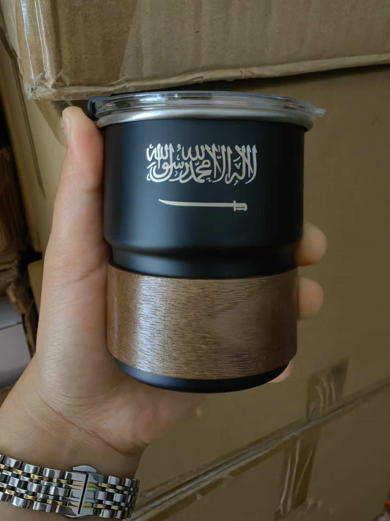 Coffee Equipment For Camping - Suudi Arabistan Bayrağı Logo Paslanmaz Çelik