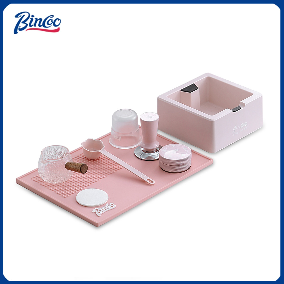 Espresso Tamper Set - Bincoo Pembe Espresso 51mm-58mm Tamper Matı