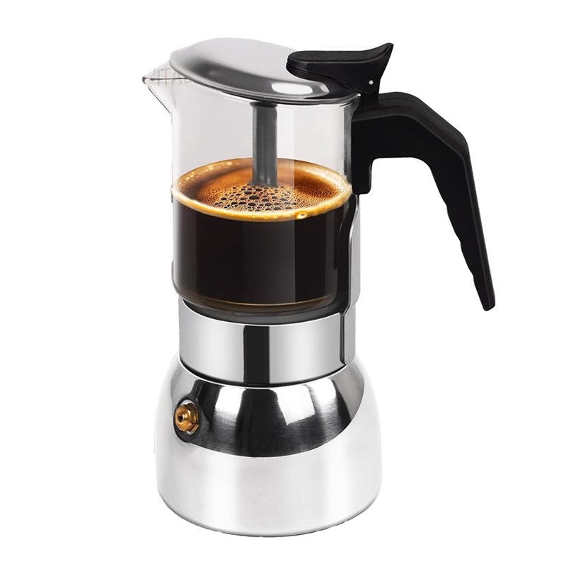 Coffee Equipment Wholesale - ABUI-Clear Glass 4 Fincan Moka Pot