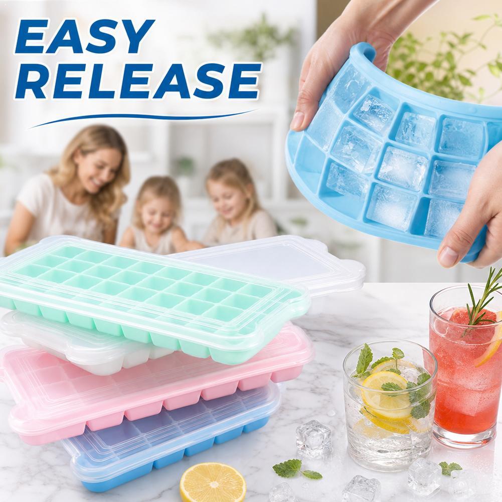 Coffee Equipment Tray - Kapaklı Silikon Buz Kalıbı 36 Bölmeli