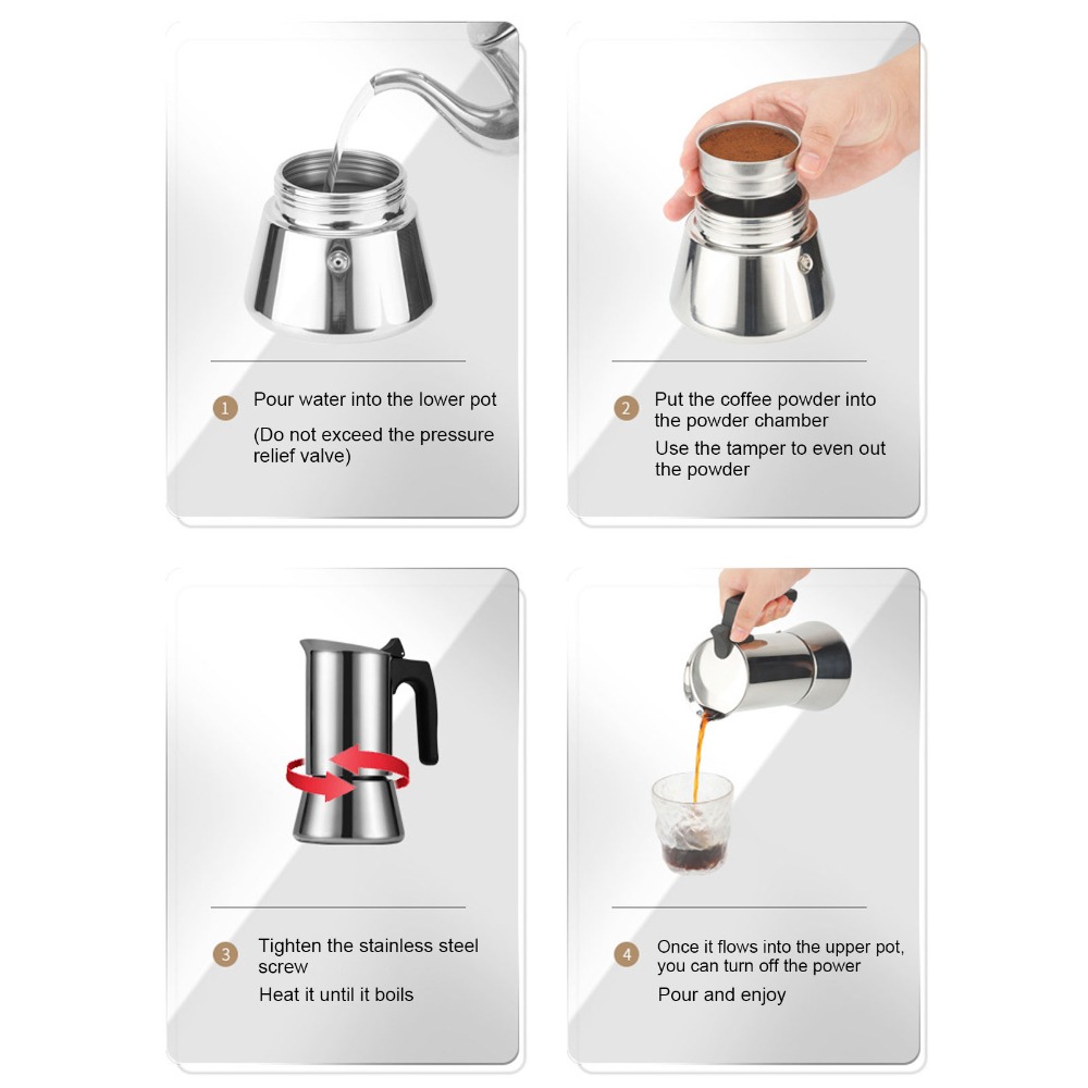 Paslanmaz Çelik Moka Pot Büyük - Coffee Equipment Wholesale incelemesi ve fiyatı